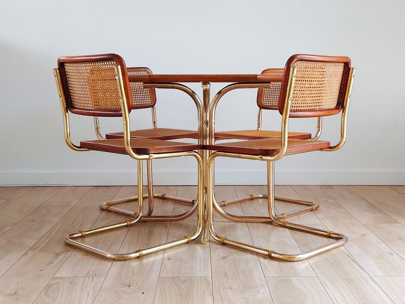 Mid Century Retro Marcel Breuer Style Italian Dining Table And Chairs photo buy