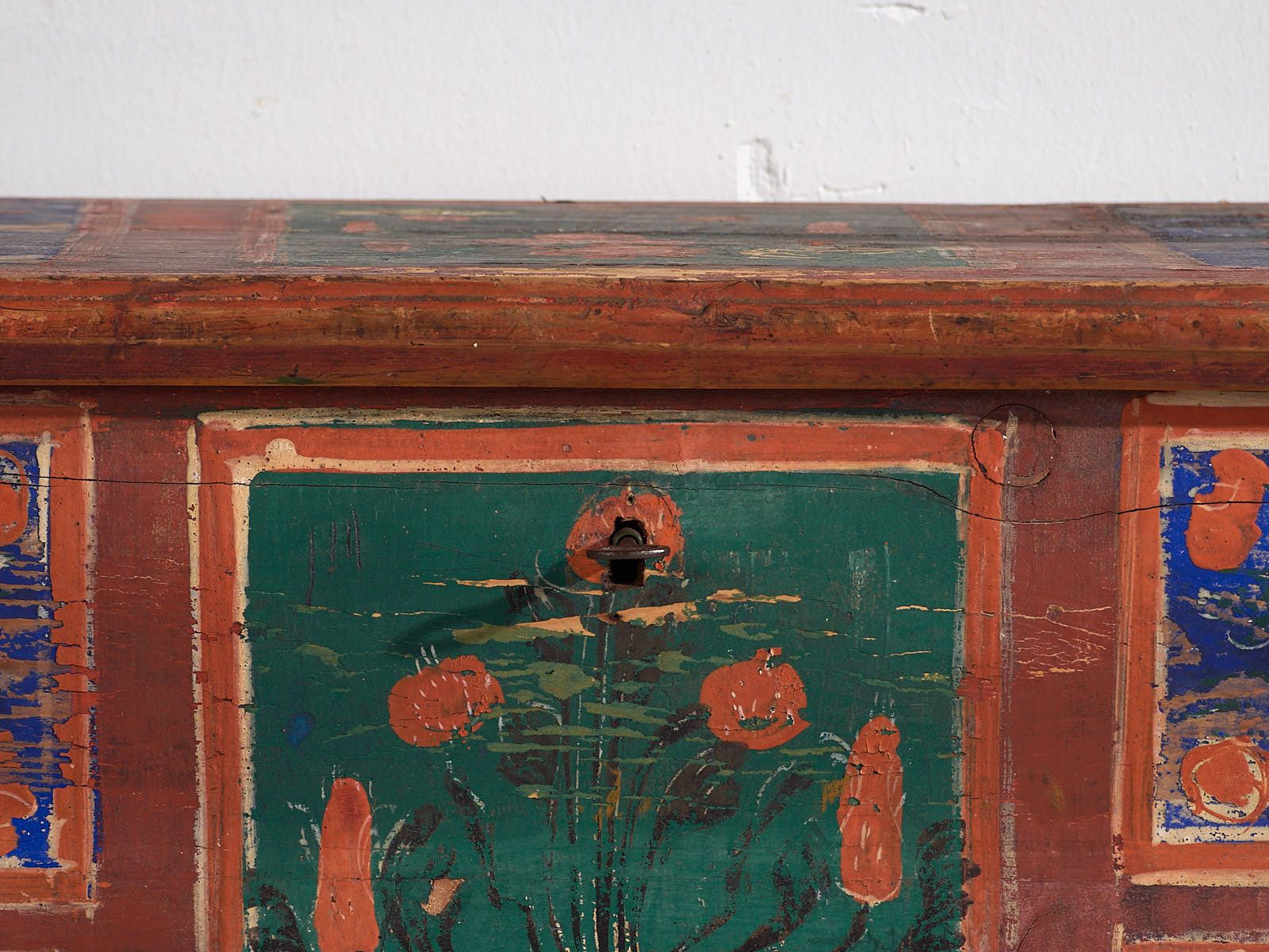 Antique Hand Painted Chest With Floral Motifs (Year 1907) #100 photo buy