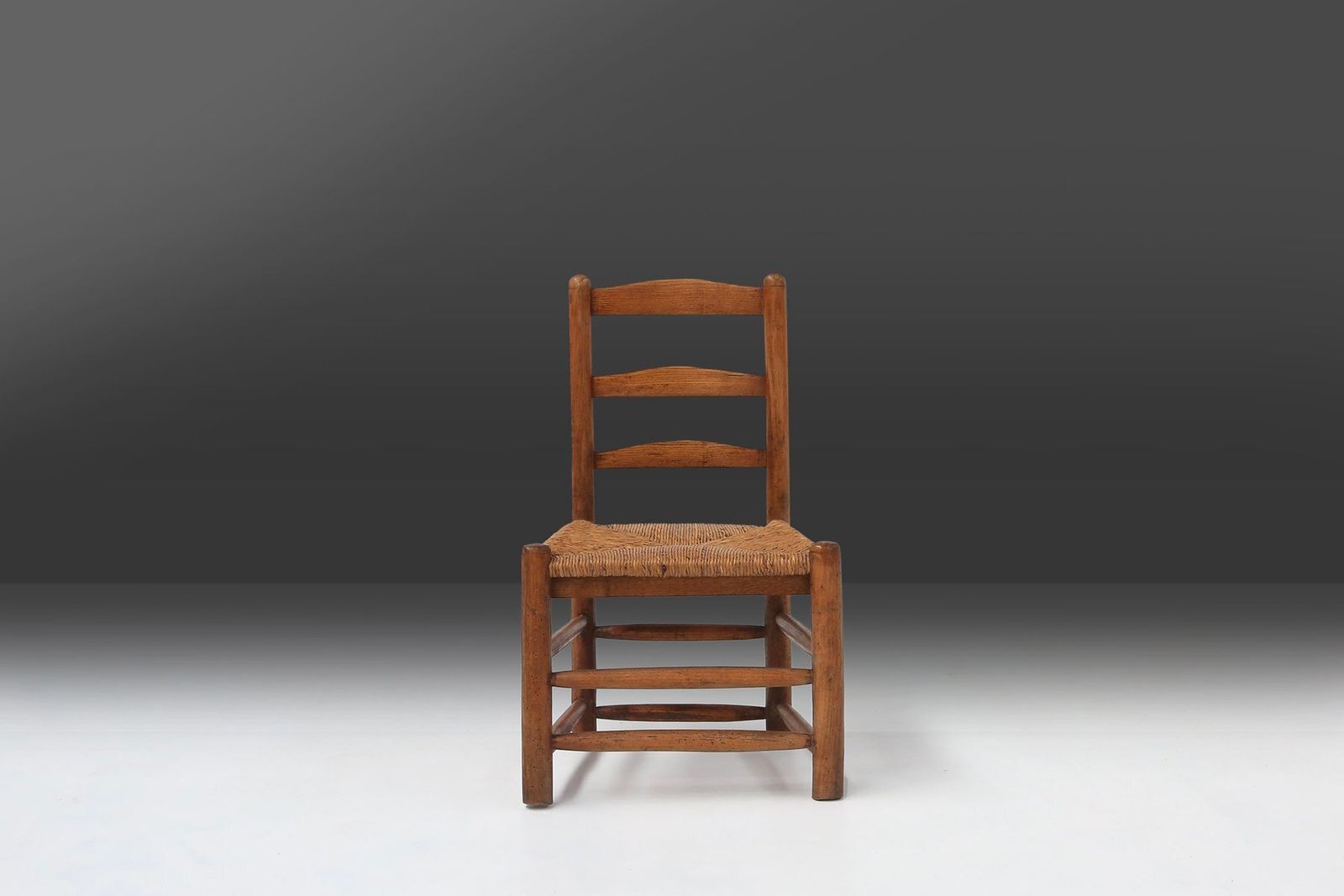 French Wabi Sabi Wood And Wicker Side Chair, 1850s photo for sale