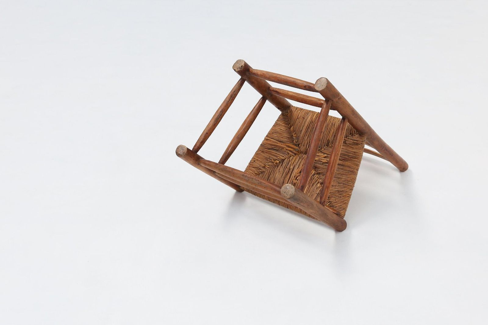 photo furniture French Wabi Sabi Wood And Wicker Side Chair, 1850s