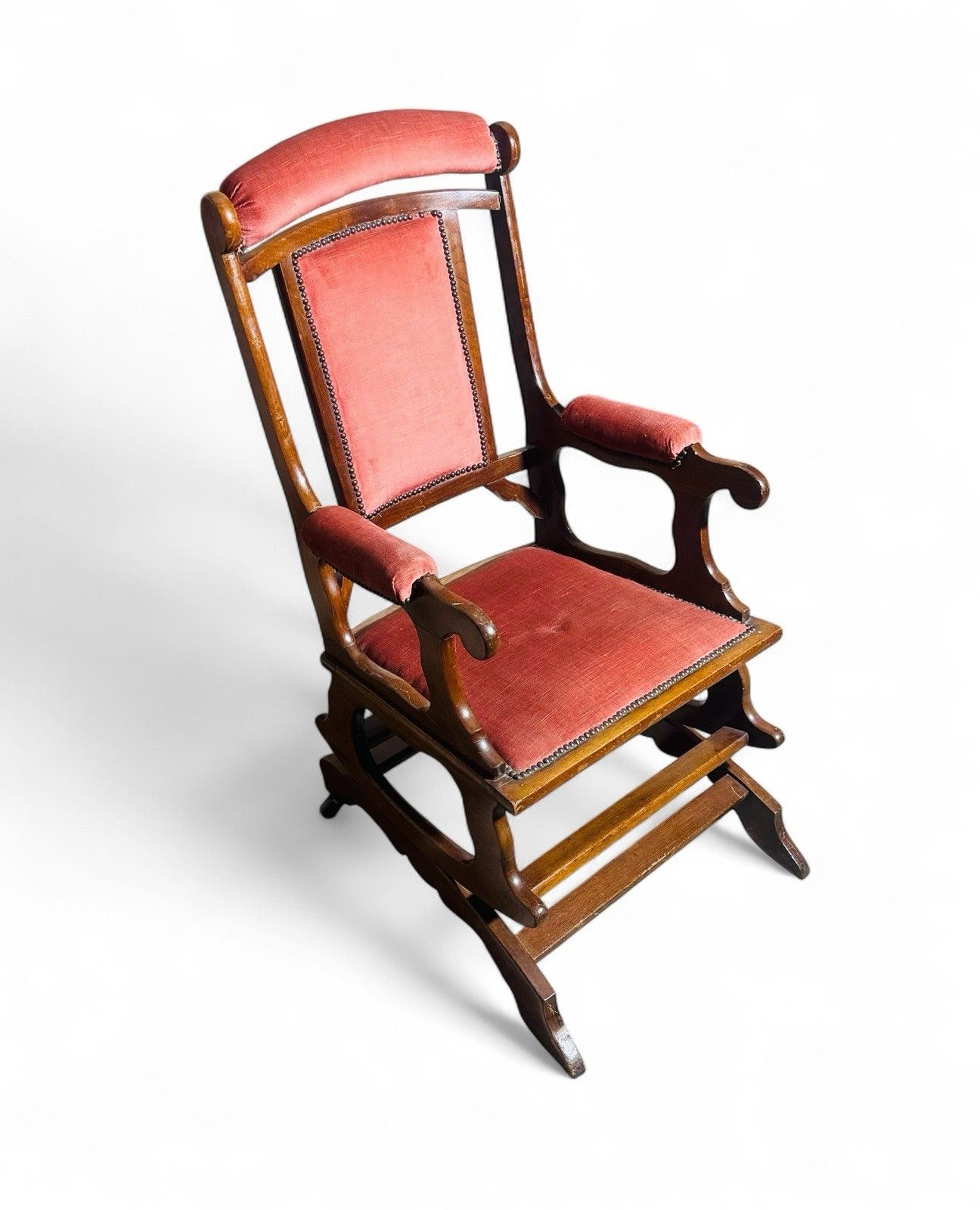 Antique Walnut Armchair American Spring Rocker C1870 Superior Quality photo buy