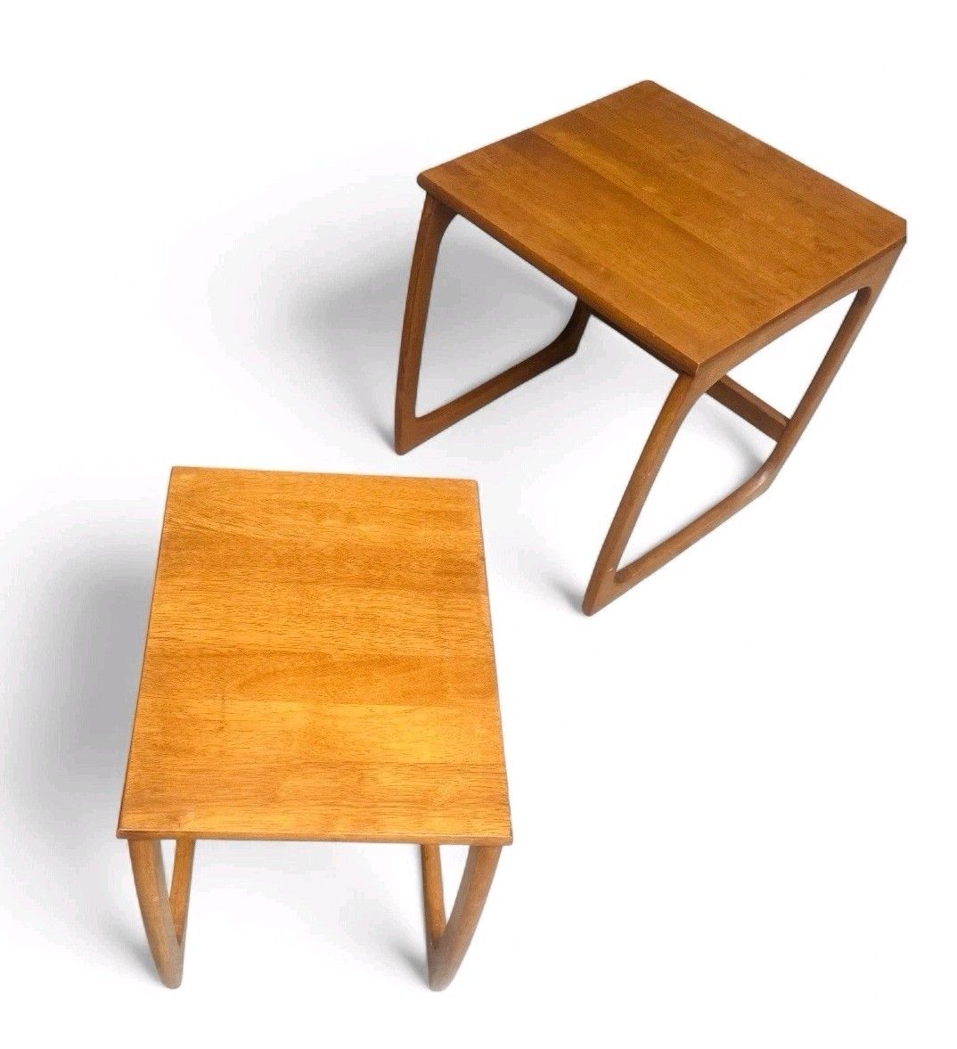 Parker Knoll Teak Nest Of Tables Mid Century Retro Sleigh Legs C1970s photo 175.0