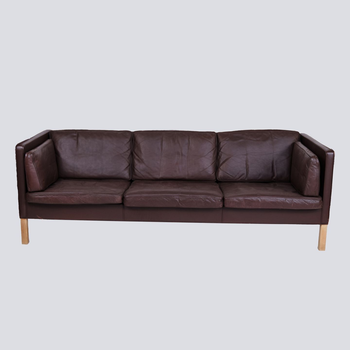 Sofa   3. Person   Model 2442   Brown Leather   Børge Mogensen   Fredericia Furniture Factory   Danish Design   1960s