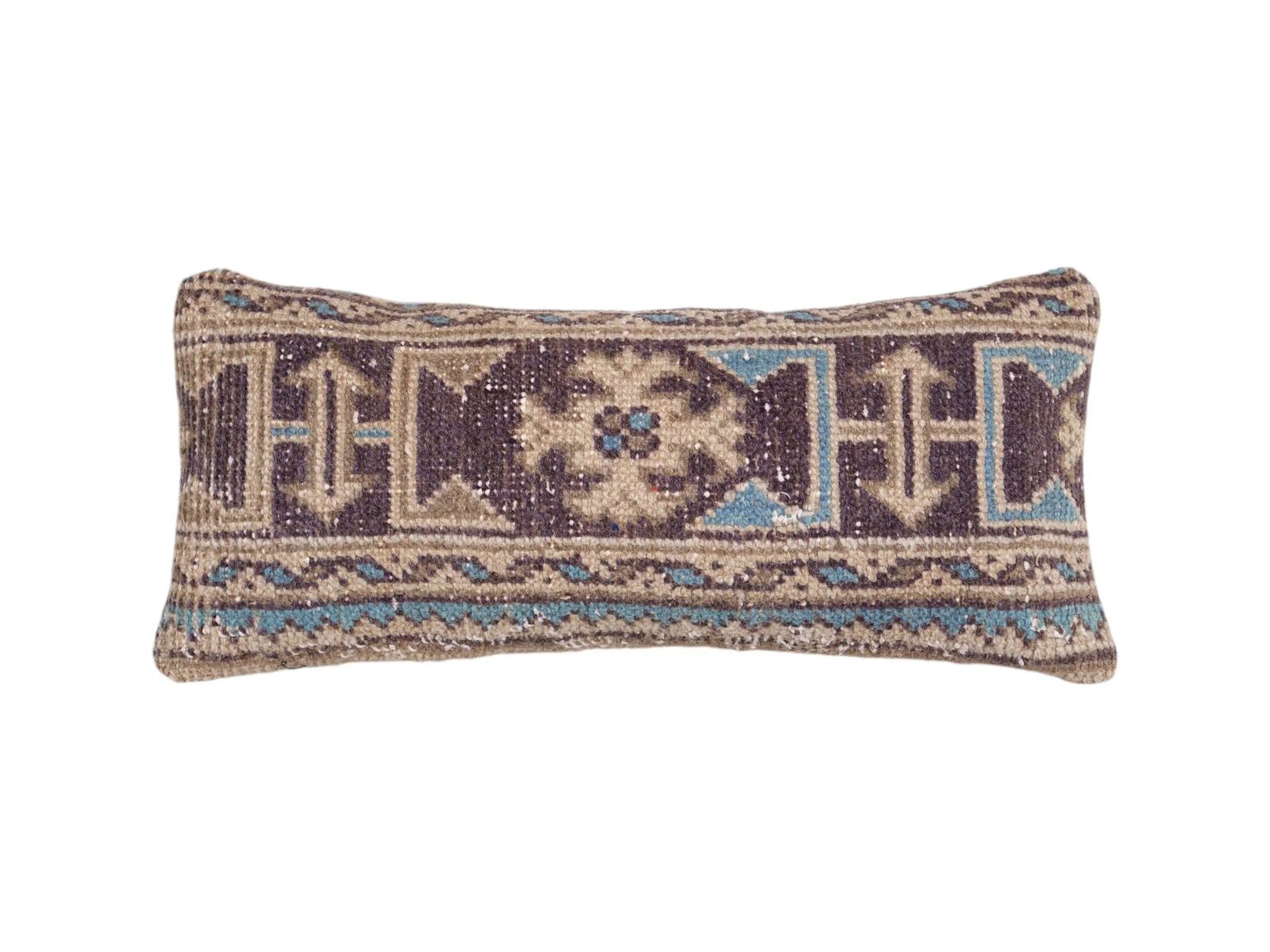 Muted Tan Carpet Rug Pillow, Faded Ethnic Turkish Yastik Pillow, Oushak Throw Pillow Cover