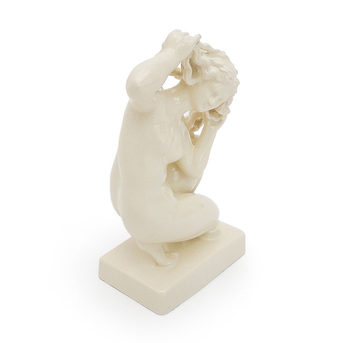 “Venus Of Rhodes” Sculpture In White Enamel Ceramic By Icaro Rodi, 1930s photo Art