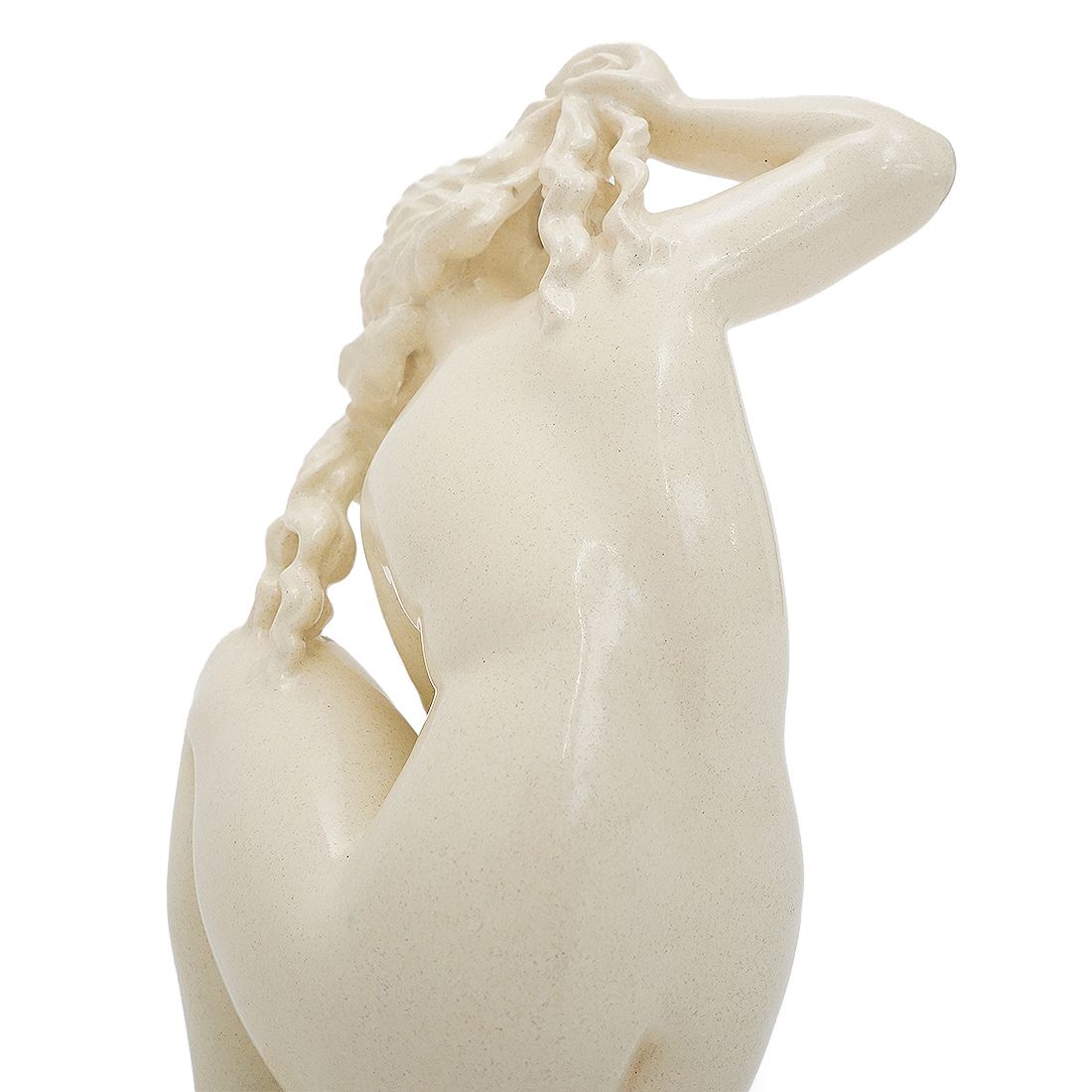 “Venus Of Rhodes” Sculpture In White Enamel Ceramic By Icaro Rodi, 1930s photo vintage