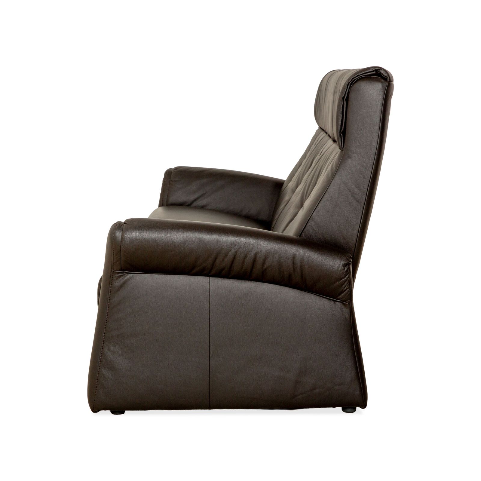 photo furniture Canapé 3 places Himolla Tangram en cuir gris brun