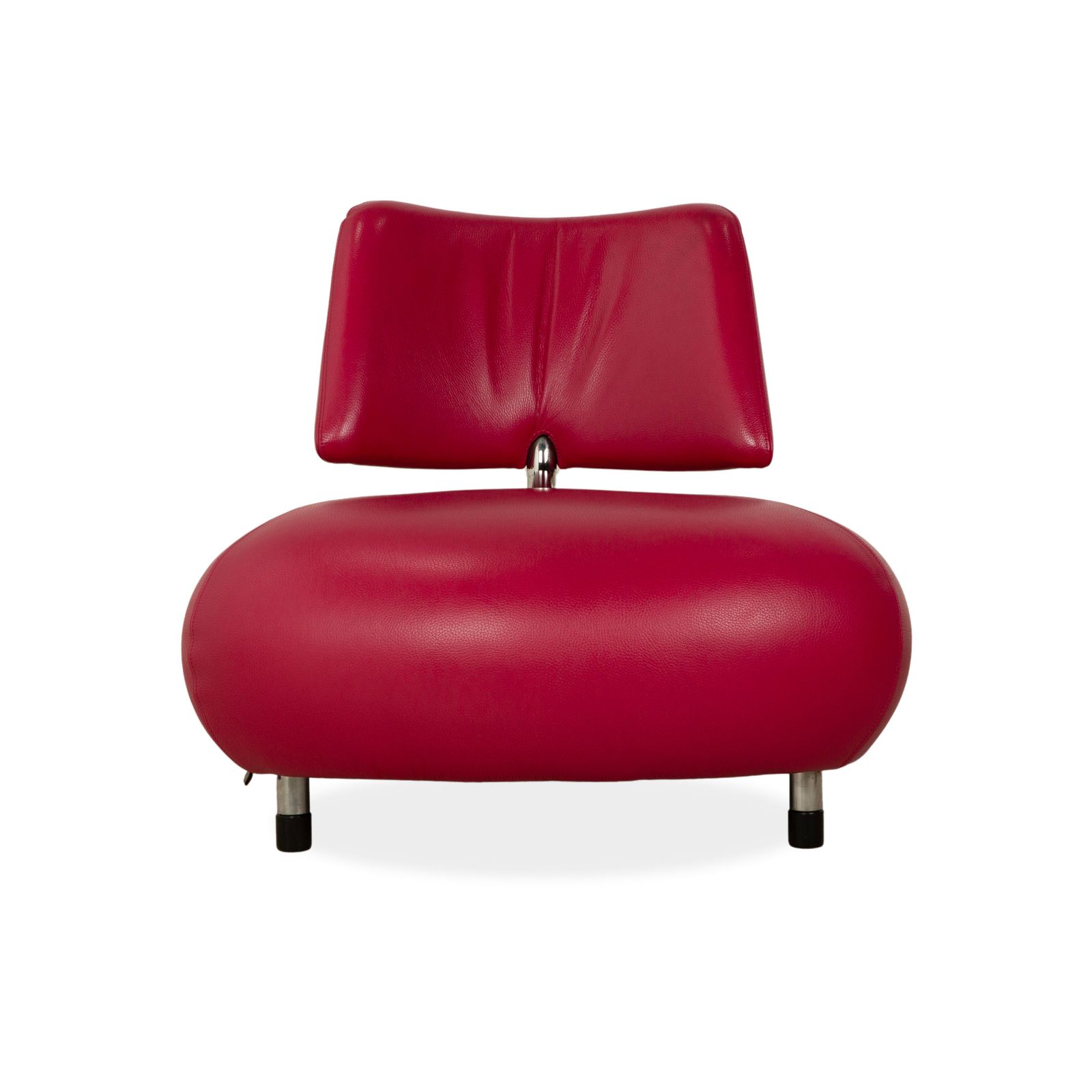 Leolux Pallone Leren Fauteuil Paars Rood Space Age photo vintage