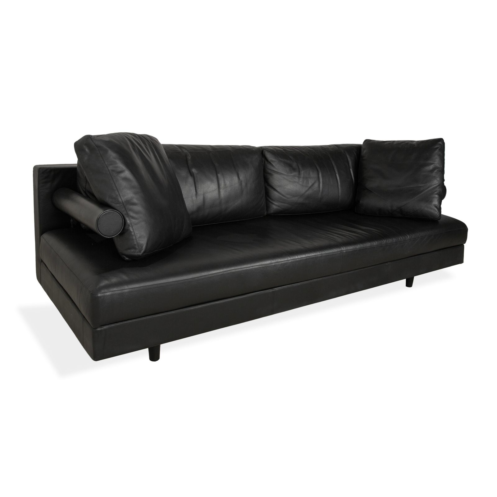 B&B Italia Leather Three Seater Black Sofa photo for sale