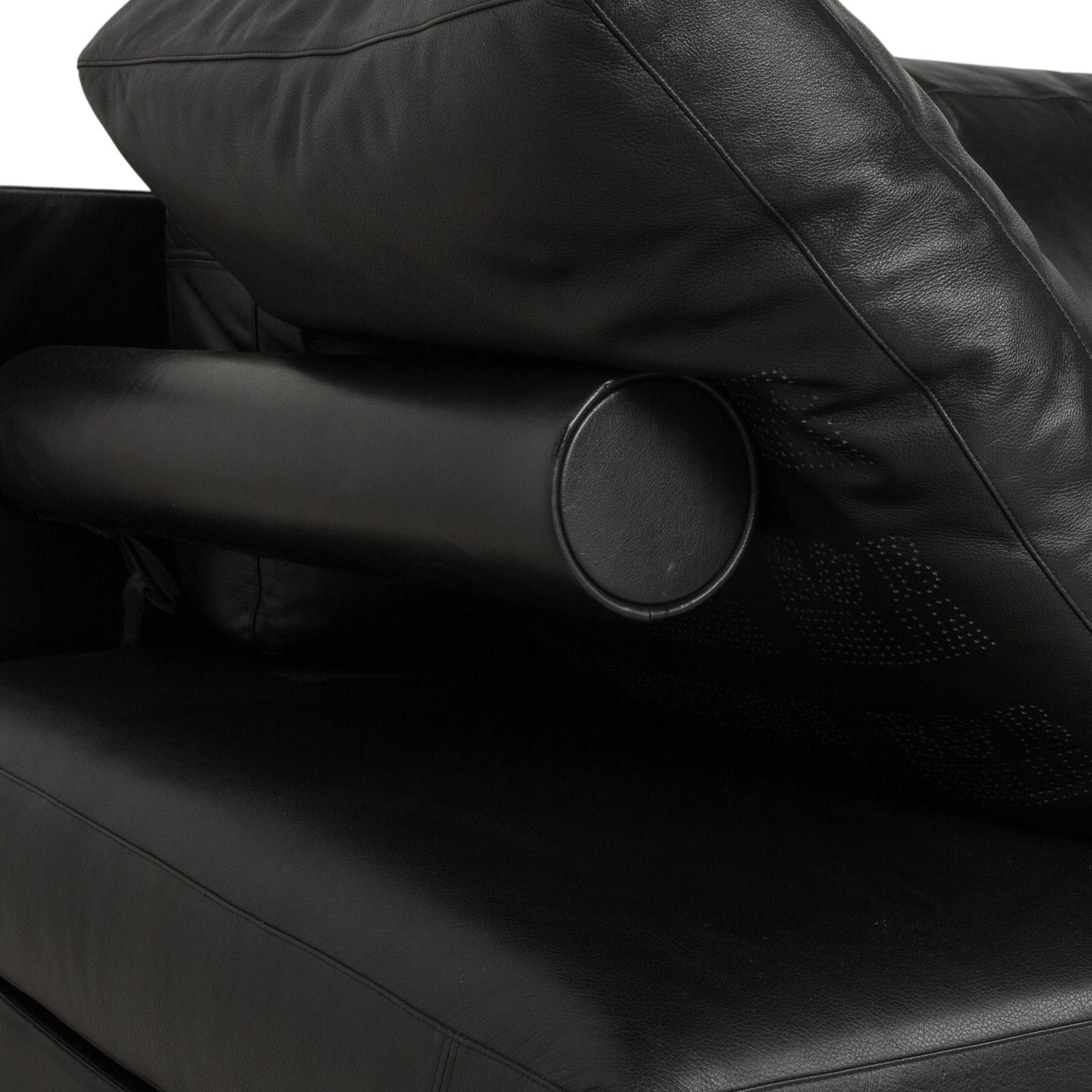 B&B Italia Leather Three Seater Black Sofa photo vinterior