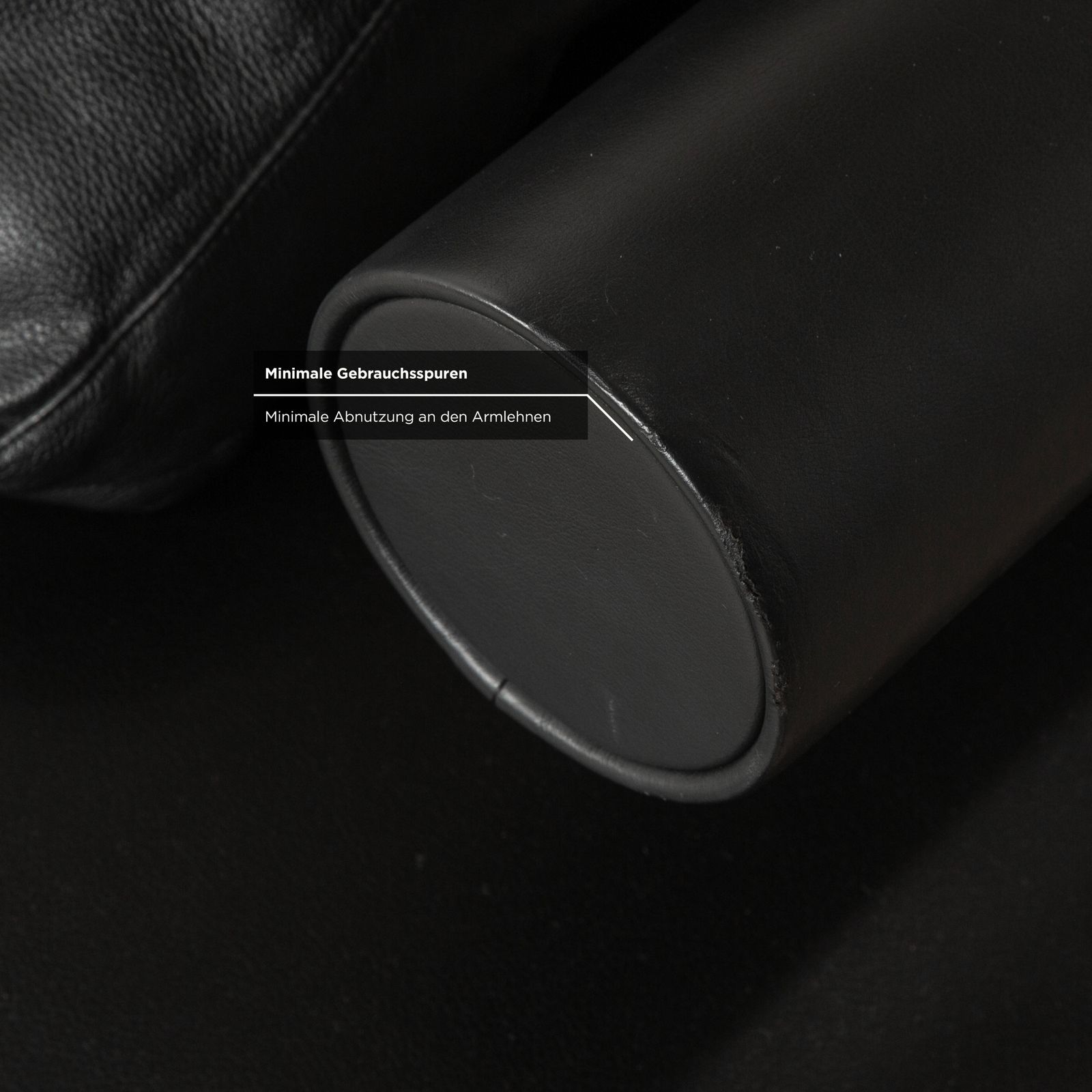 B&B Italia Leather Three Seater Black Sofa photo vintage