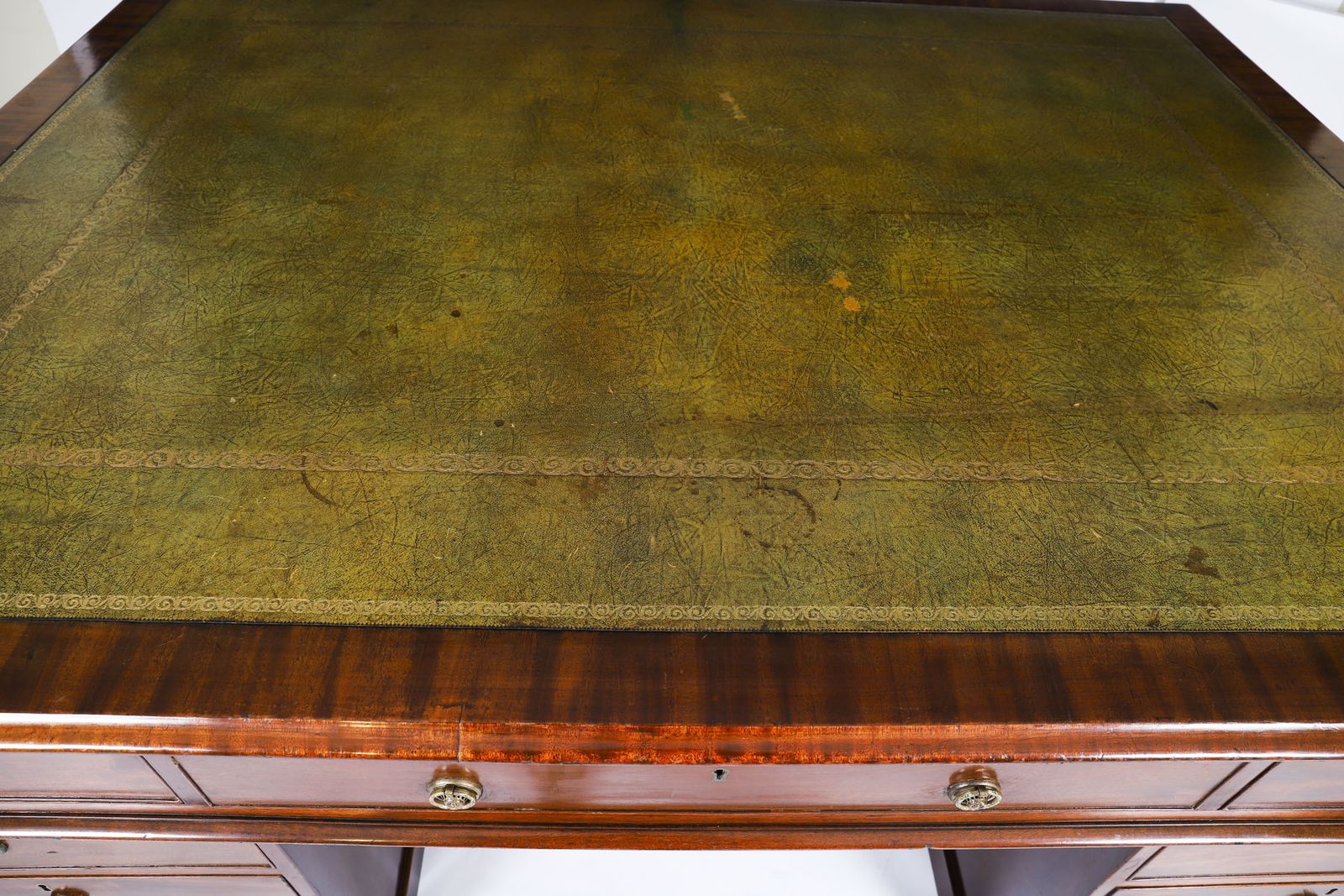 Antique George III Flame Mahogany Partners Pedestal Desk C1790 18th Century photo Furniture