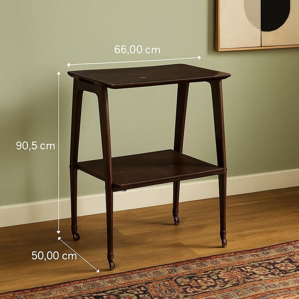 Tv Support Wood Italy 1950s photo furniture
