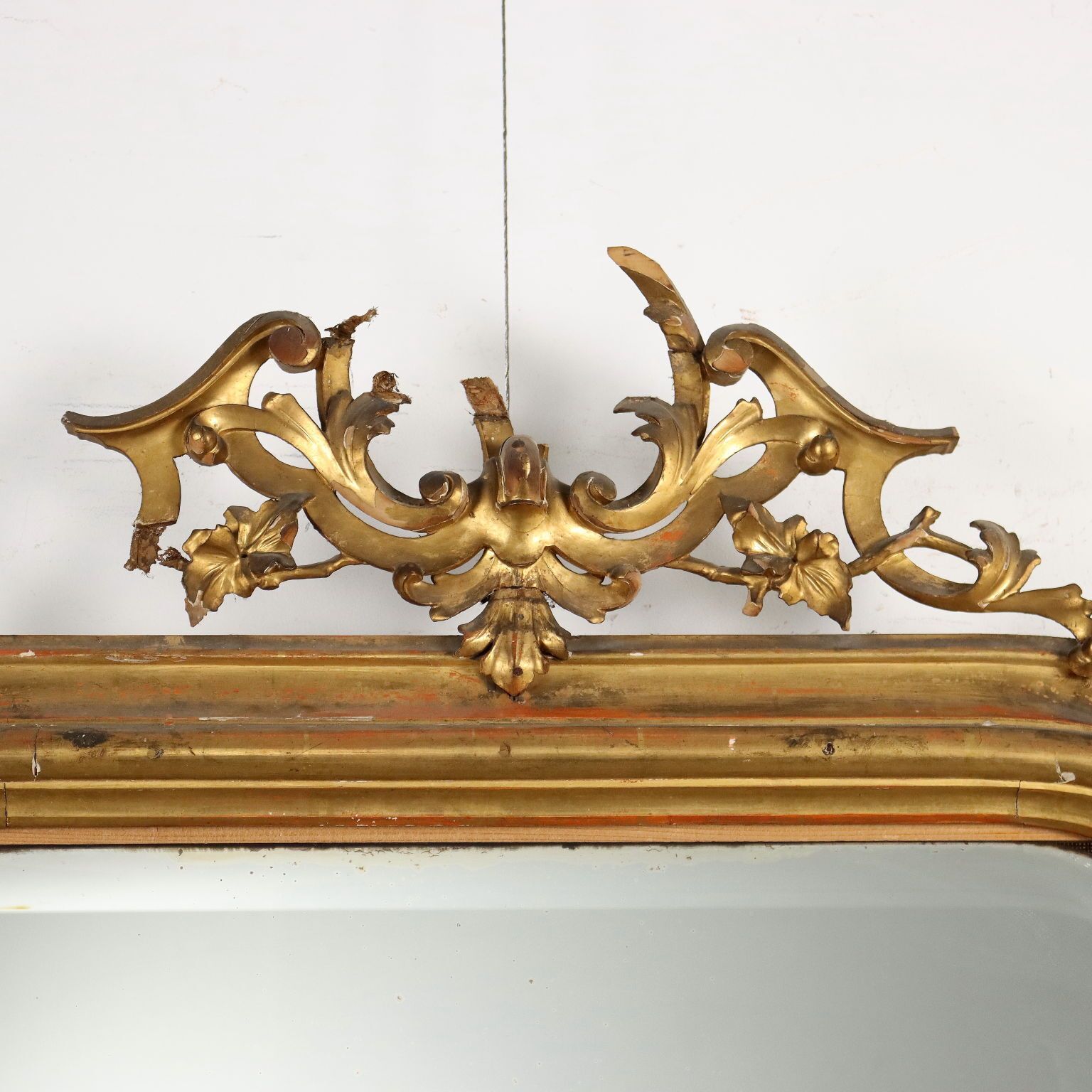 Antique Mirror Gilded Wood Lombardy XIX Century photo for sale