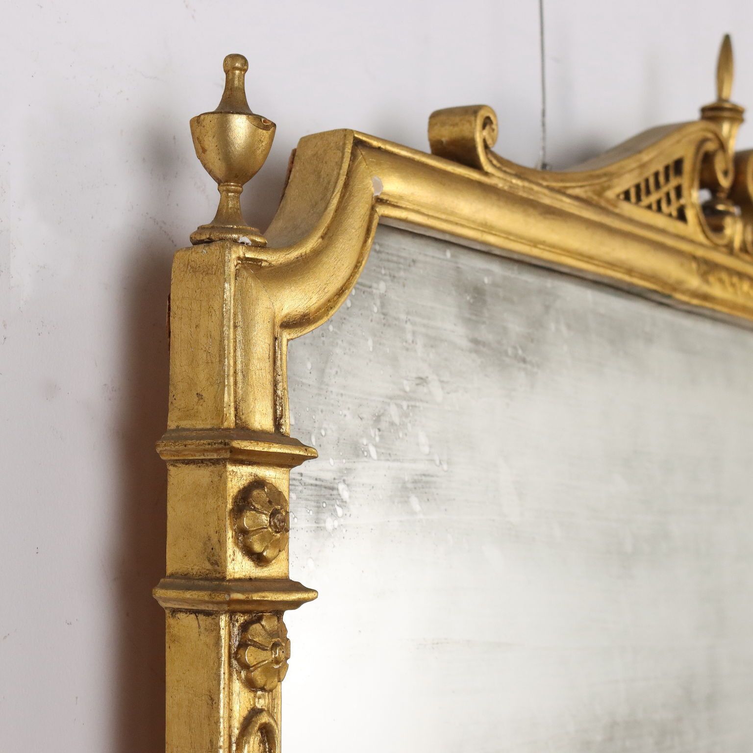 Mirror Neoclassical Style Gilded Wood Italy XX Century photo for sale