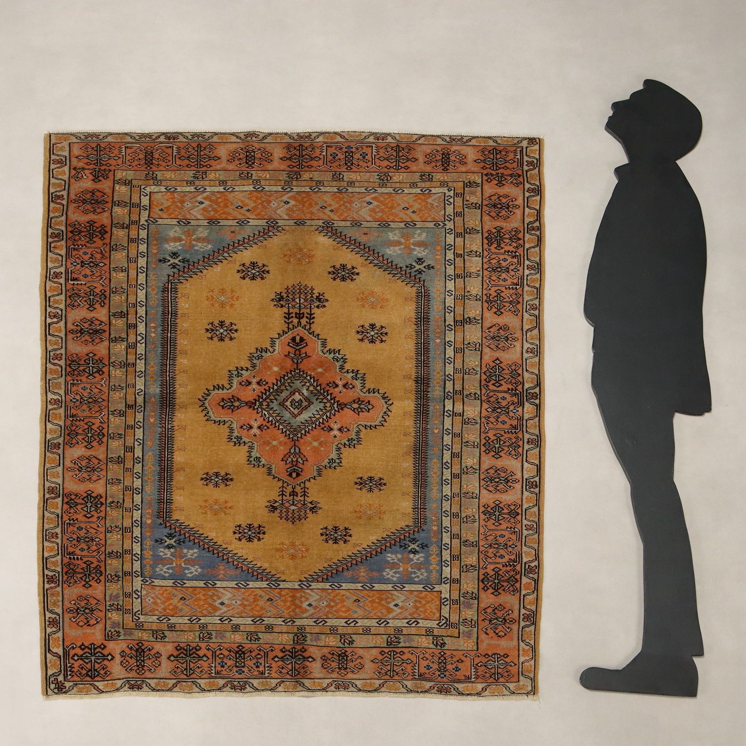 Antique Melas Carpet Cotton Wool Handmade Turkey 63 X 53 In photo for sale