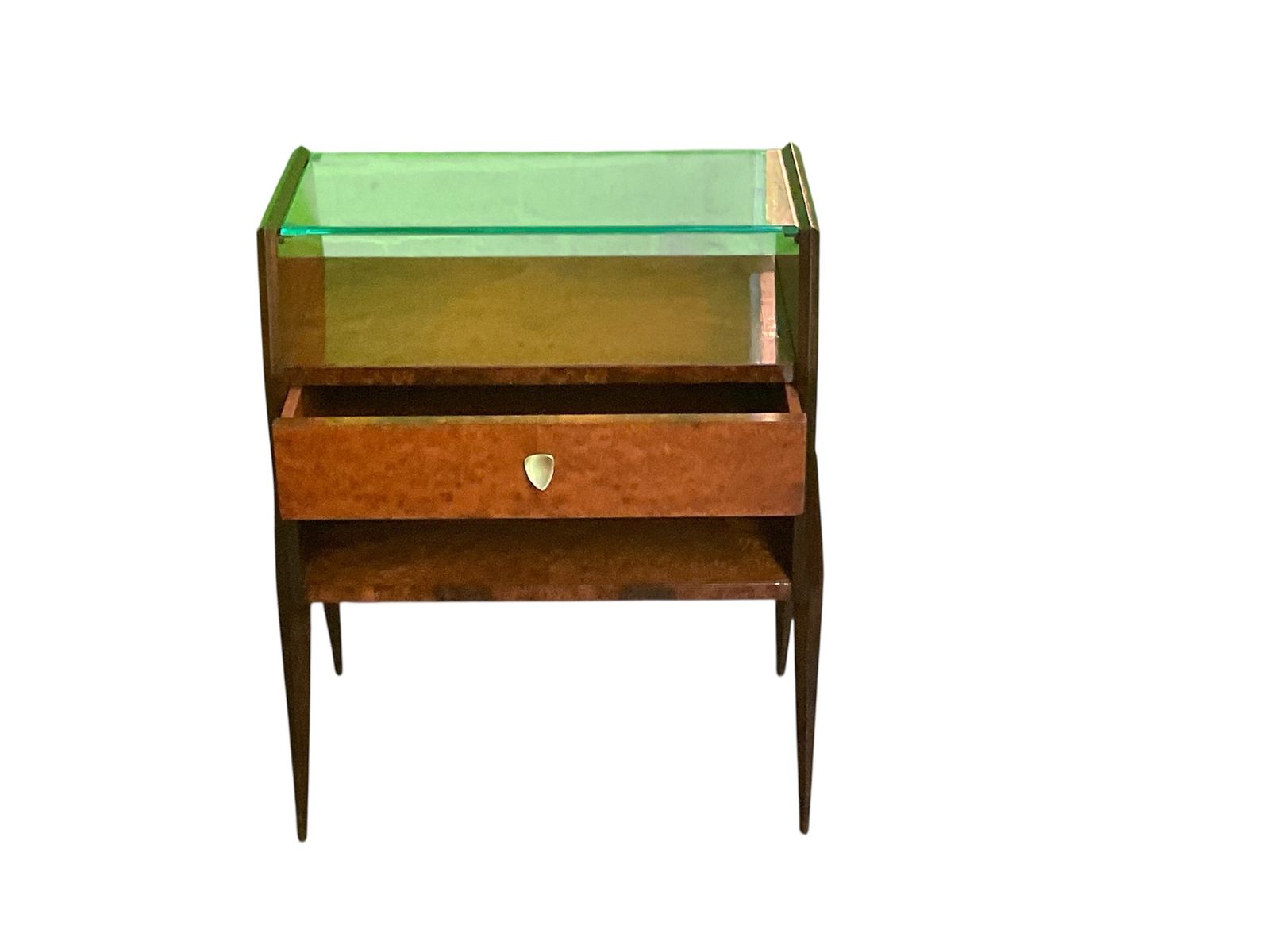 Italian 1950’s Pair Of Walnut Burl Side Tables By Vittorio Dassi photo Furniture