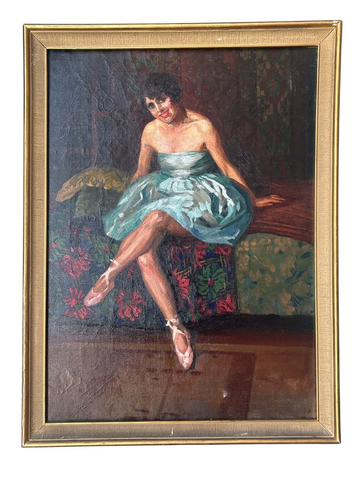 Oil On Canvas Portrait Of A Dancer, Neapolitan School, 1940s