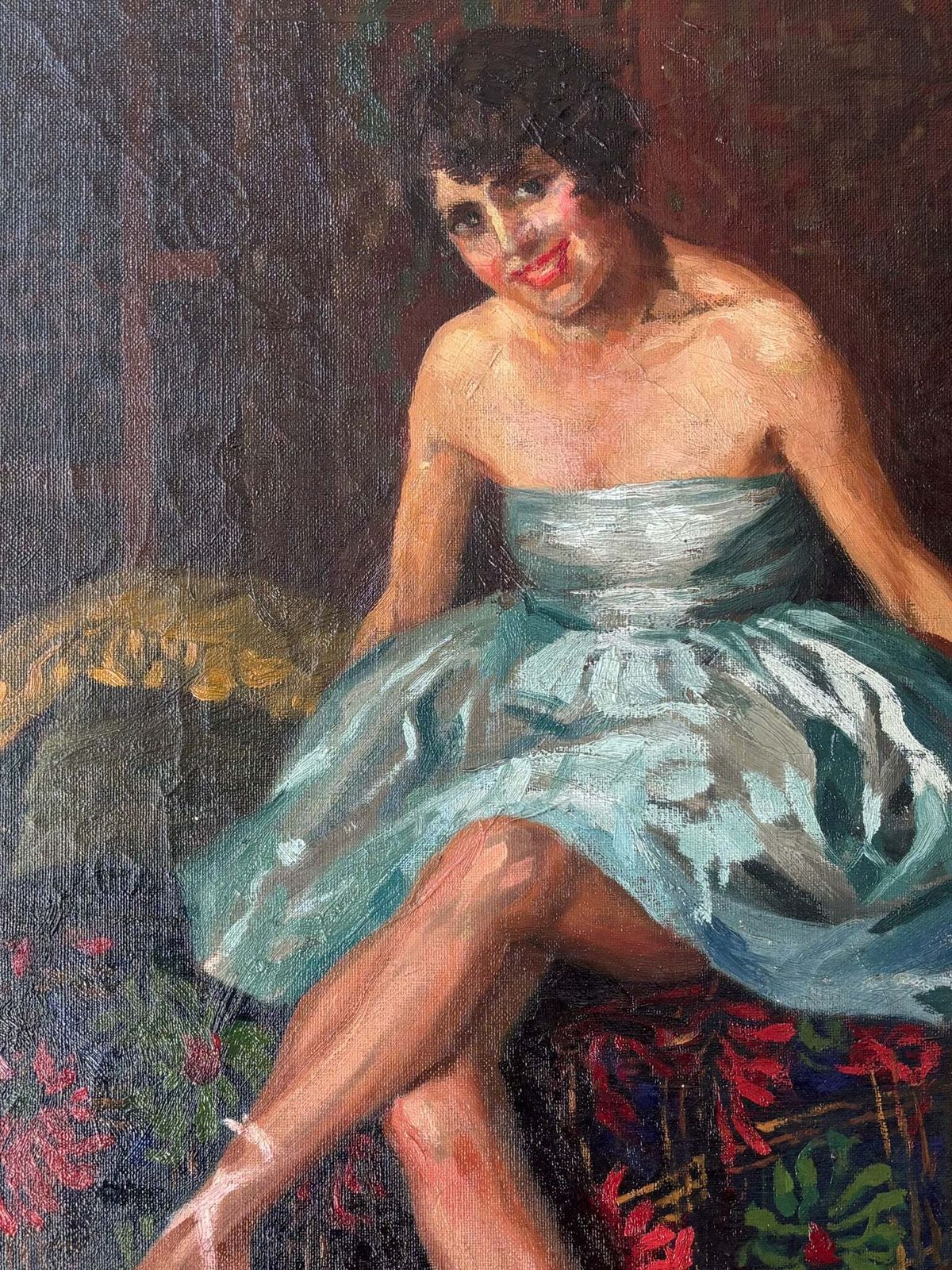 photo furniture Oil On Canvas Portrait Of A Dancer, Neapolitan School, 1940s