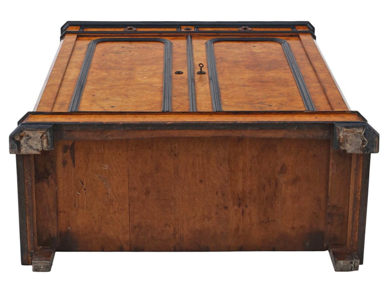 Antique 19th Century Ebonised & Burr Walnut Cabinet Press Cupboard With Marble Top – Fine Quality photo 2995.0