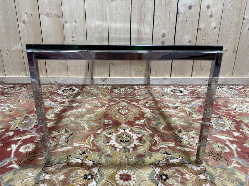 Table Basse En Métal Chromé Et Verre 1970 photo Garden Furniture