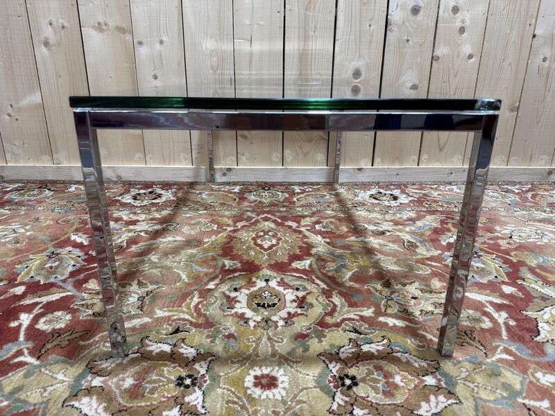 Table Basse En Métal Chromé Et Verre 1970 photo 580.0
