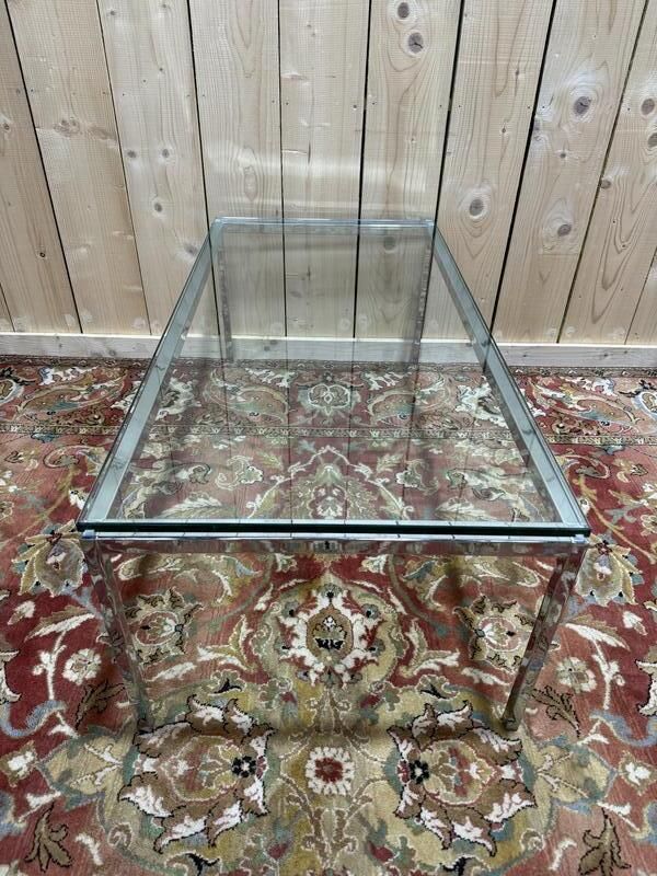 Table Basse En Métal Chromé Et Verre 1970 photo buy