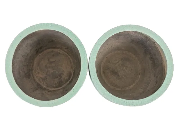 Pair Of Large Glazed Terracotta Planters. 1950s. photo for sale