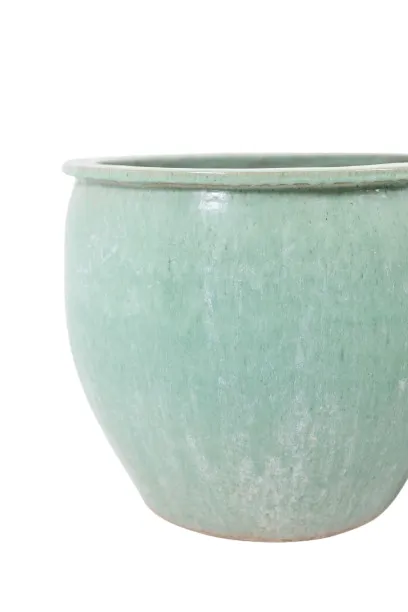 Pair Of Large Glazed Terracotta Planters. 1950s. photo Home Decor