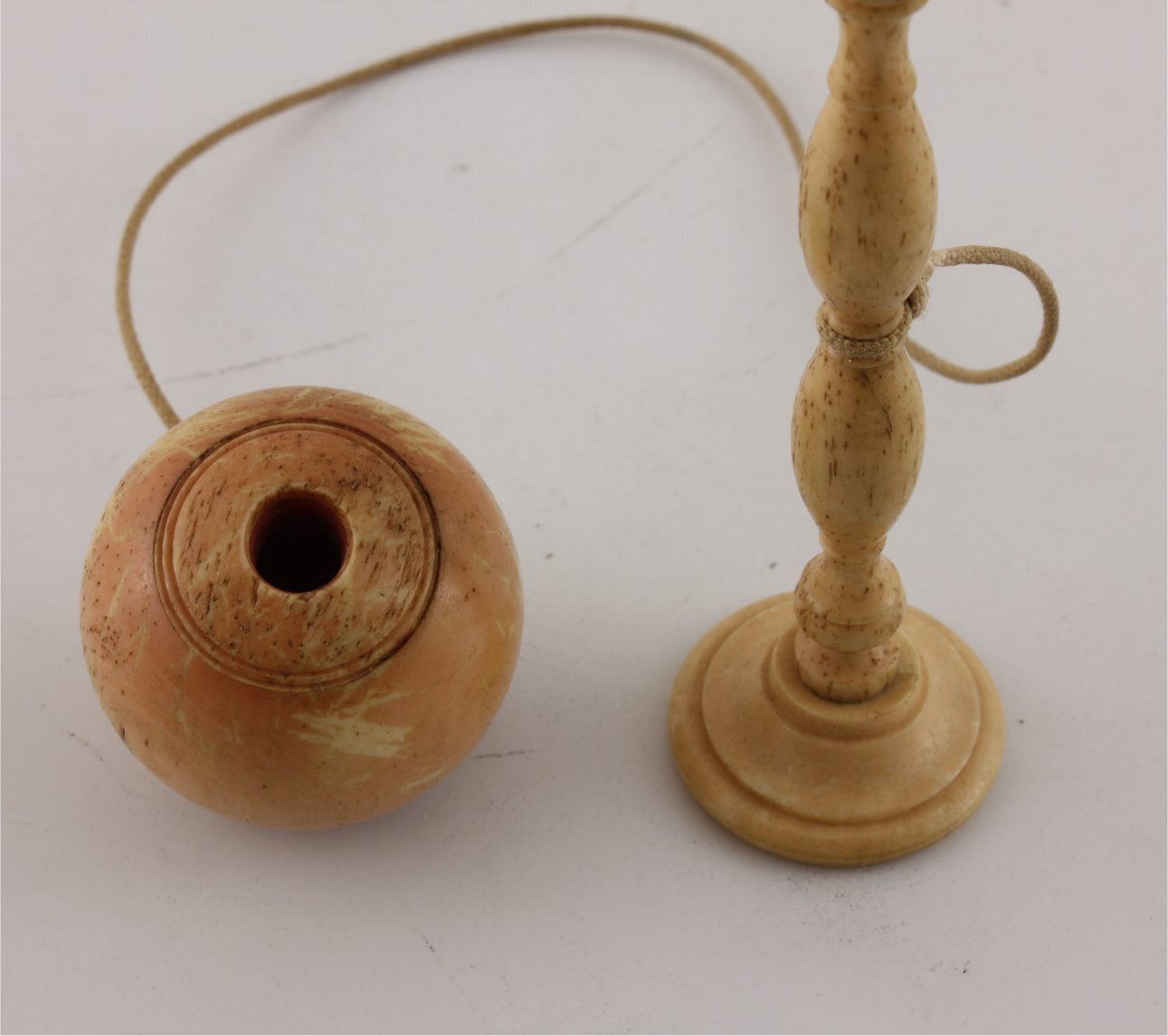 Bone Cup & Ball Game. Bilbocatch Bilboquet Game Of Skill. C1820. photo Home Decor