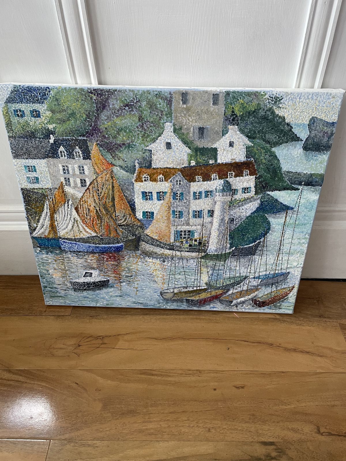Oil On Canvas  Belle Ile En Mer Painting French photo furniture