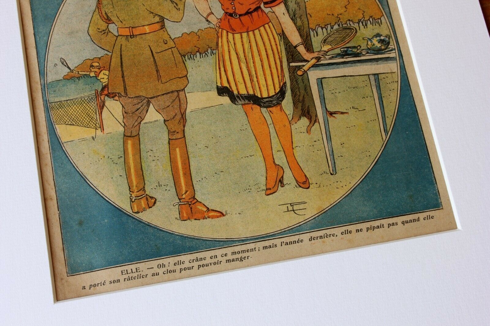 Le Regiment Ww1 French Magazine Potins De Tennis Framed Print. 1920. photo vinterior