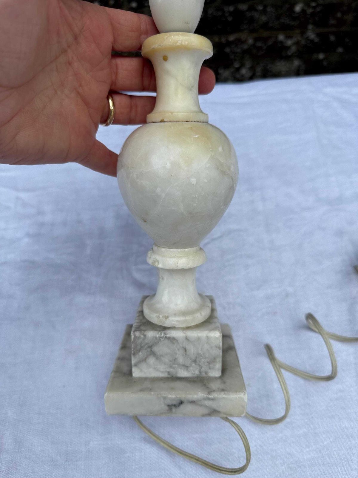 photo furniture Rare Mid Century Italian Alabaster Table Lamp, Grey Table Lamp, Hand Carved Mid Century Stone Lighting, Made In Italy, Bedside Lamp Base