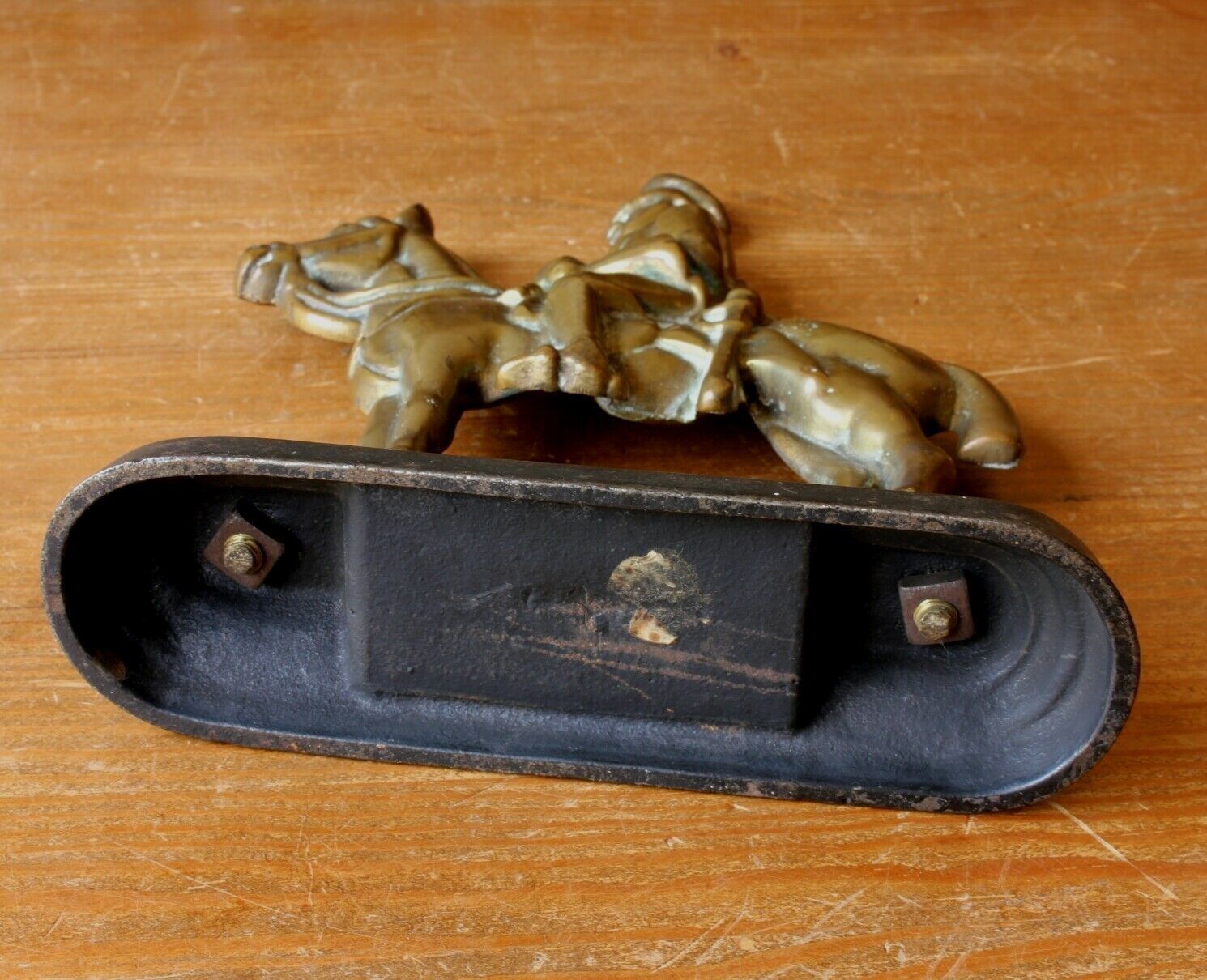 Soldier And Horse Door Stop Porter Brass Doorstop Figure Ornament photo vinterior