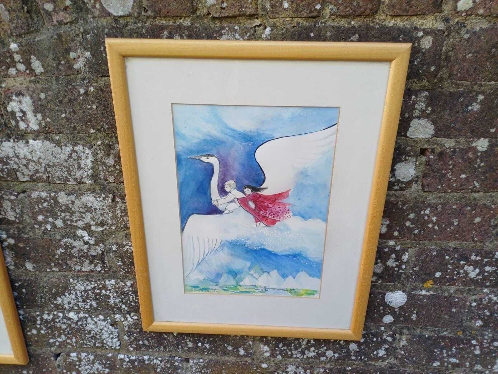 Original Watercolour Illustrations By Alma Dowle For Children's Author Oliver Eade, Signed Paintings, Storybook, Nursery Art, Moon Rabbit photo furniture