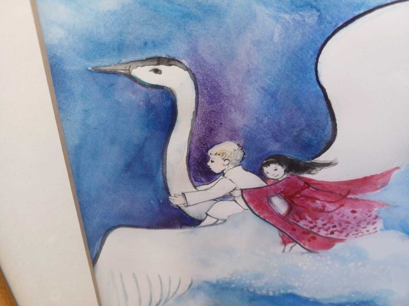 Original Watercolour Illustrations By Alma Dowle For Children's Author Oliver Eade, Signed Paintings, Storybook, Nursery Art, Moon Rabbit photo Art
