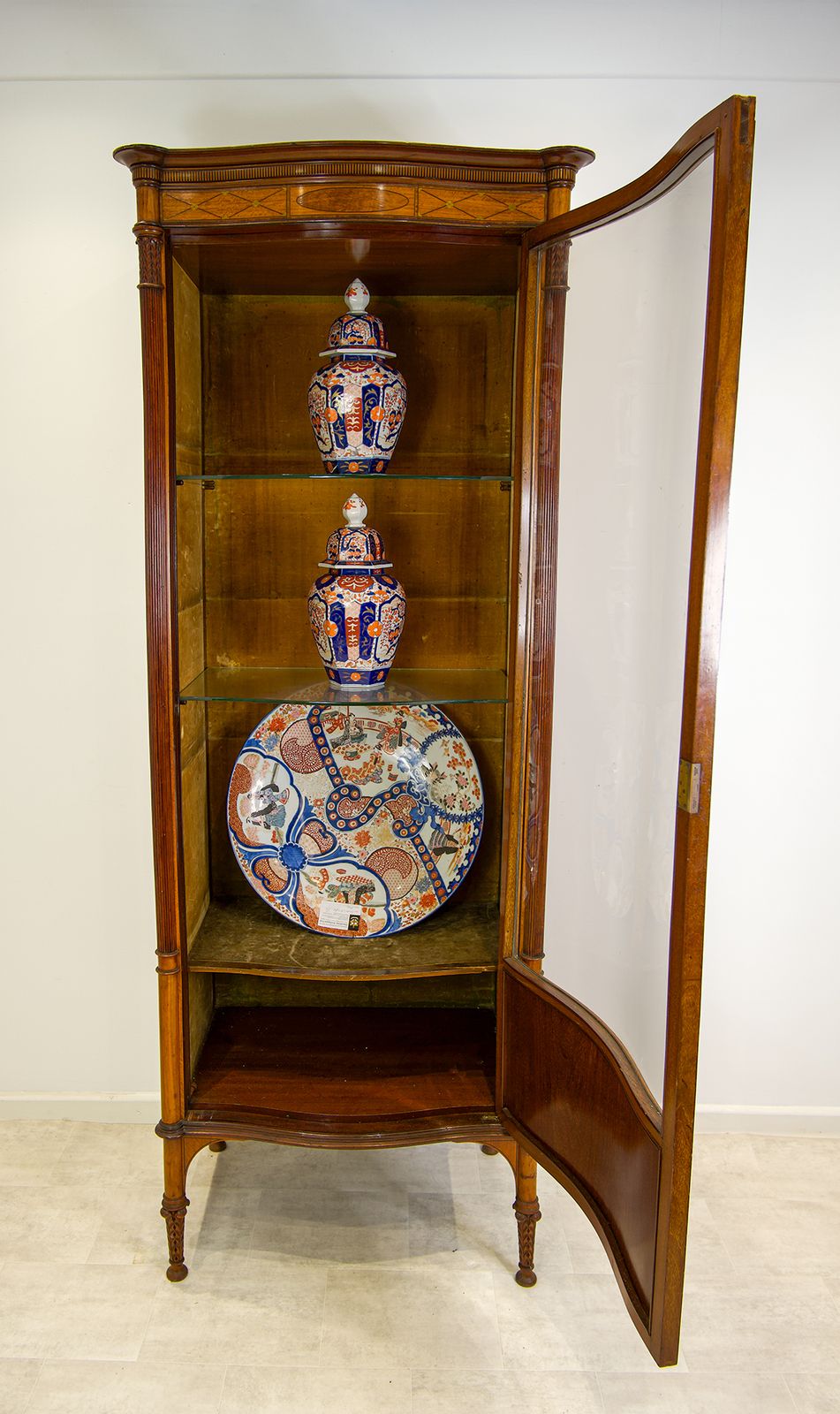 Fine Antique Satinwood Display Cabinet With Inlay photo 2550.0