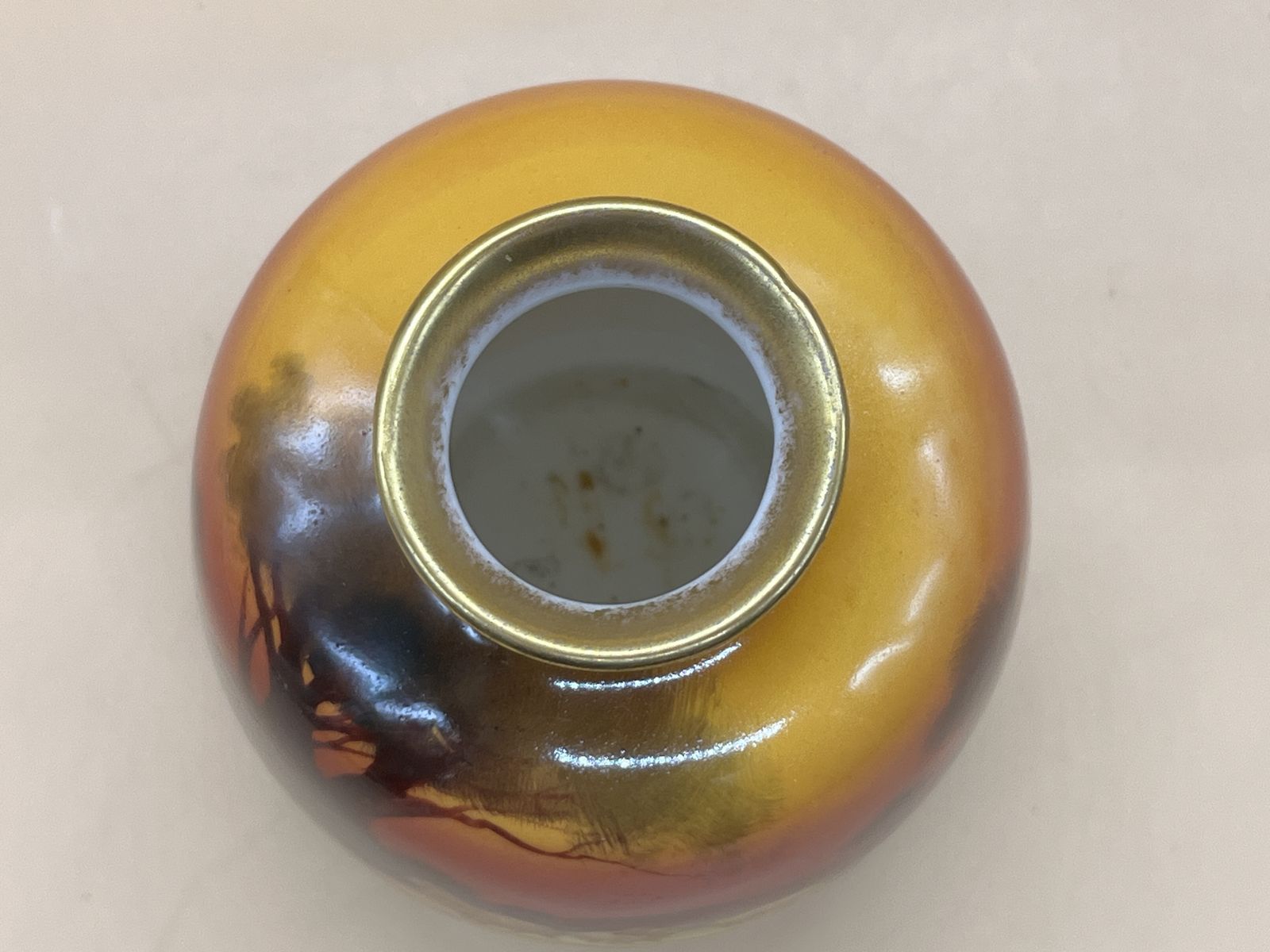 Antique Royal Doulton China Holbein Ware Sheep At Sunset Design Vase. C1900. photo buy