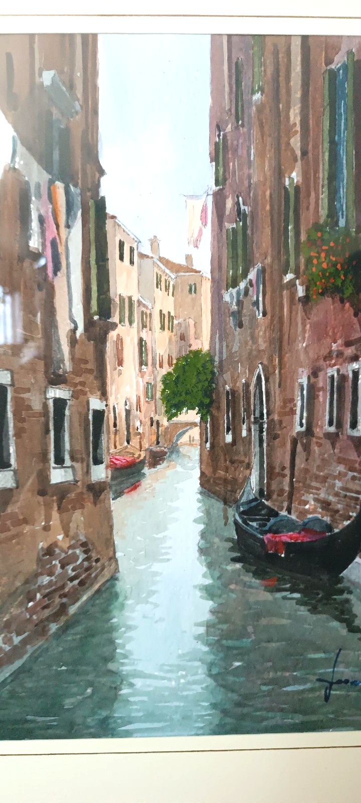Acquerello Raffigurante Scorcio Canale Venezia O Chioggia Firmato photo buy