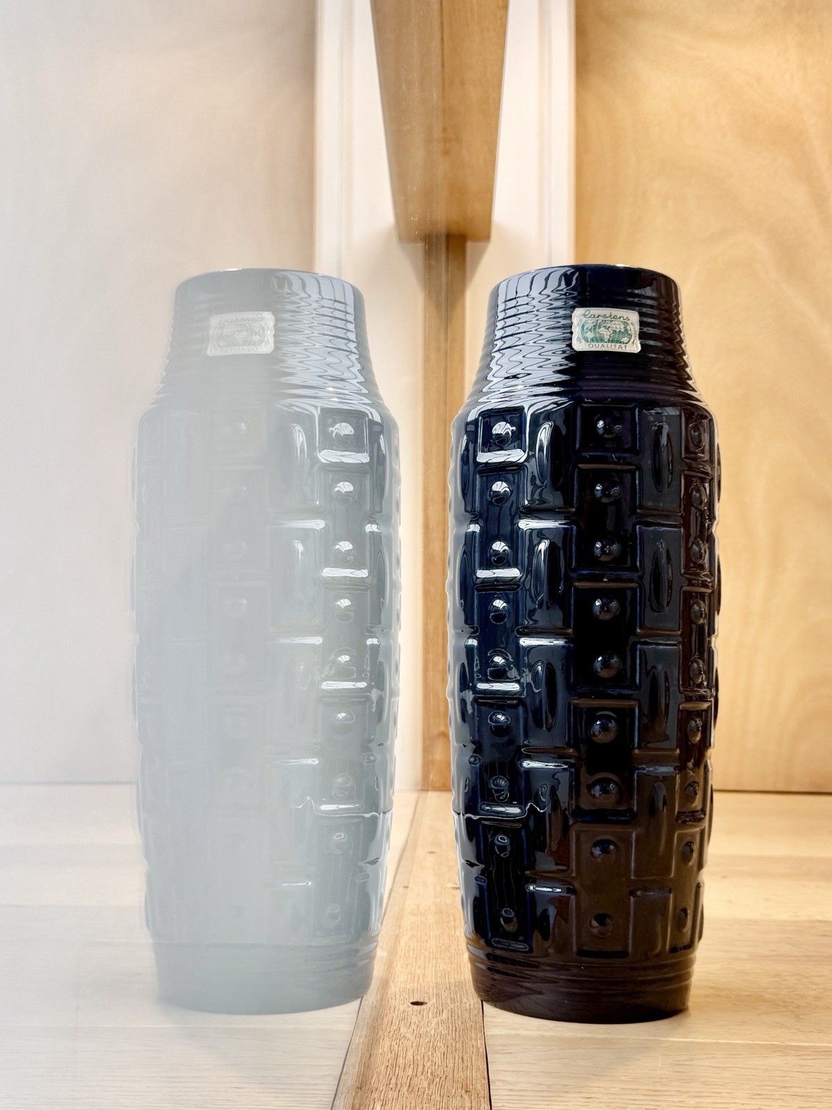 Rare West German Carstens Tonnieshof Large Geometric Fat Lava Vase Model E 3 40 photo furniture