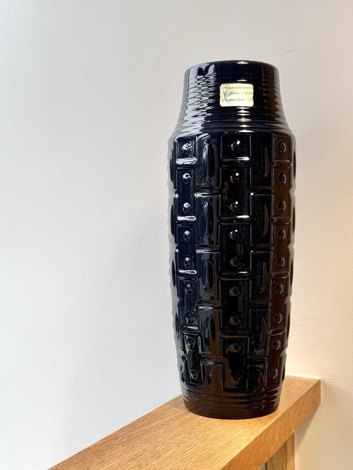 photo buy Rare West German Carstens Tonnieshof Large Geometric Fat Lava Vase Model E 3 40