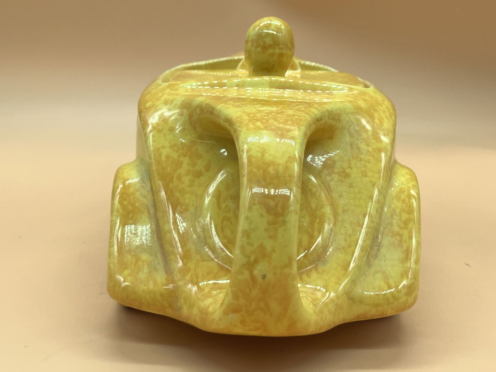 Art Deco Sadler Pottery Racing Car Tea Pot With Yellow Mottled Glaze. photo furniture