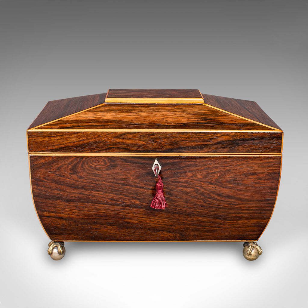 Antique Sarcophagus Tea Caddy, English, Loose Leaf Case, William IV, Circa 1835 photo for sale