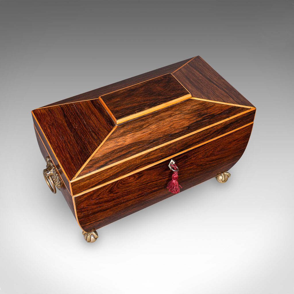 Antique Sarcophagus Tea Caddy, English, Loose Leaf Case, William IV, Circa 1835 photo buy