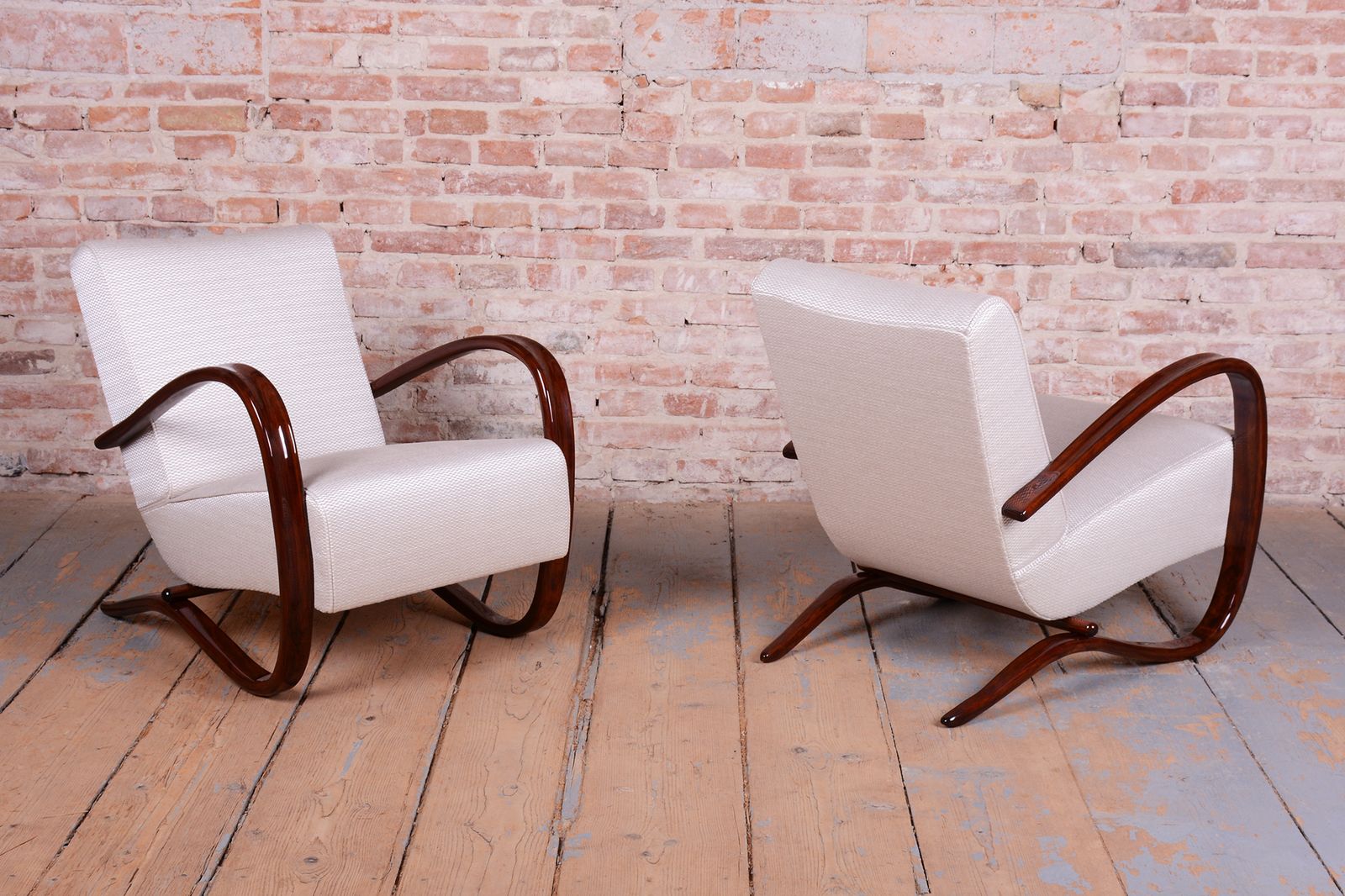Pair Of Restored Art Deco Armchairs, By J. Halabala, Up Zavody, Czech, 1930s photo furniture