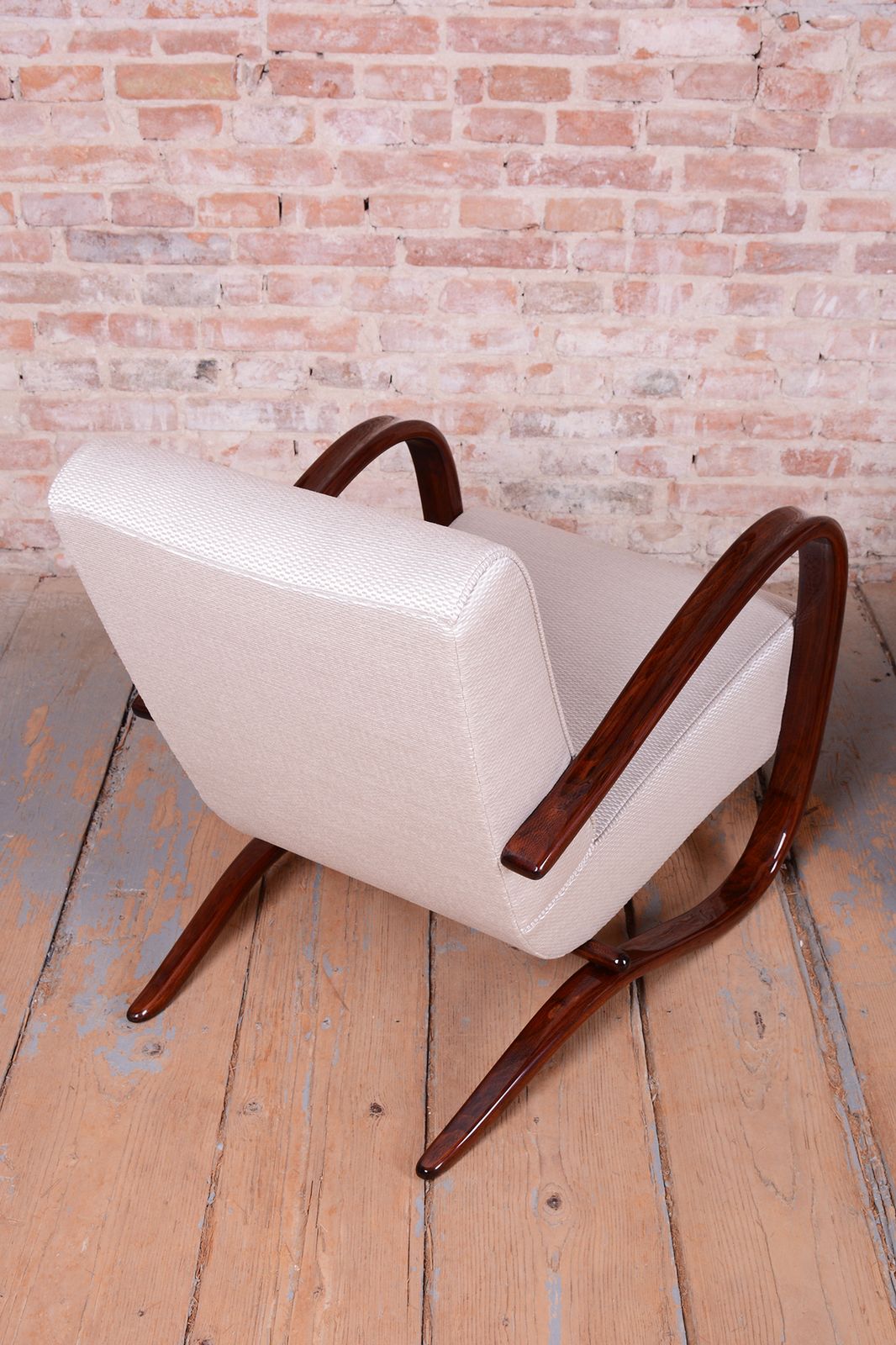 photo vintage Pair Of Restored Art Deco Armchairs, By J. Halabala, Up Zavody, Czech, 1930s