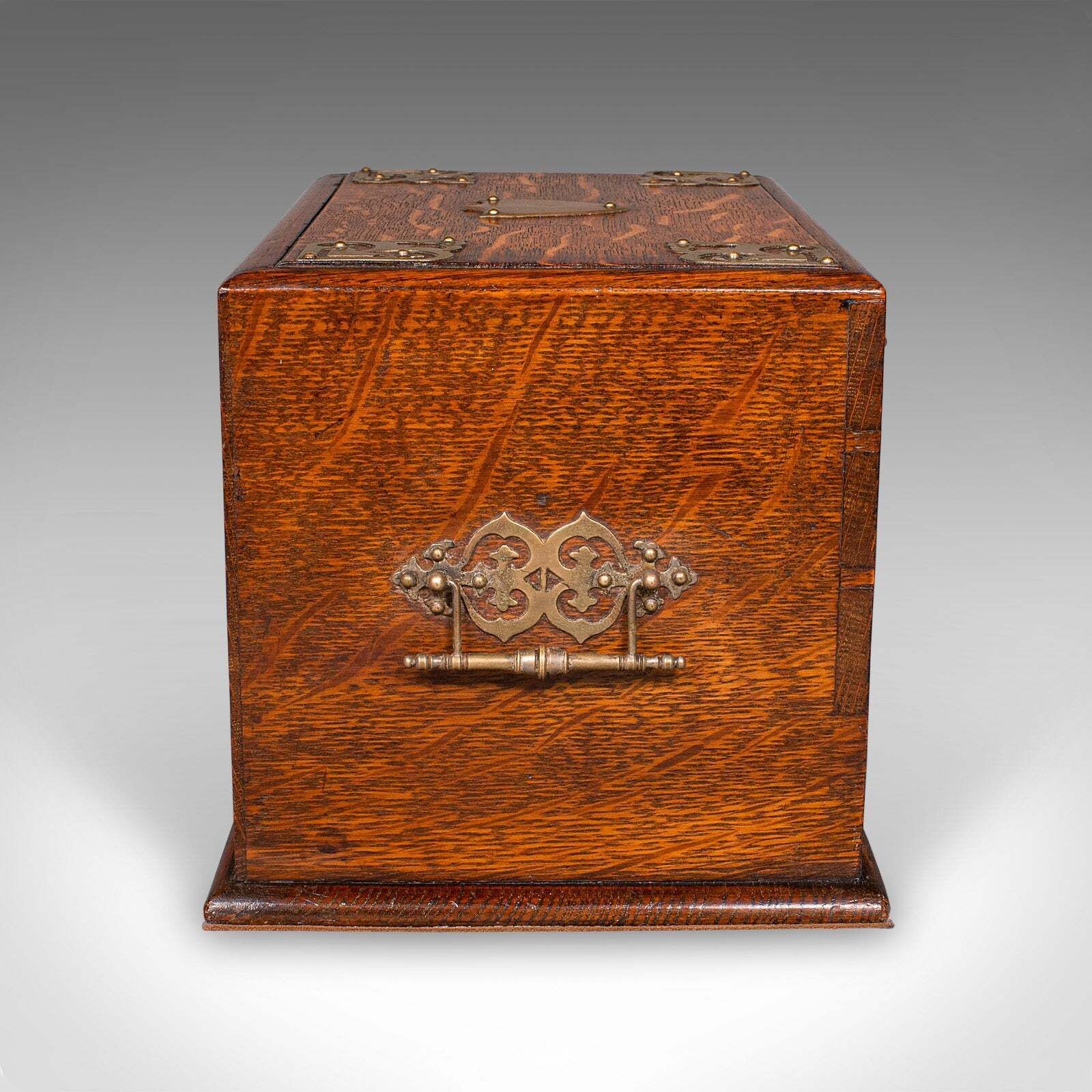 Antique Metamorphic Stationery Case, English Oak Rotating Writing Box, Edwardian photo vinterior