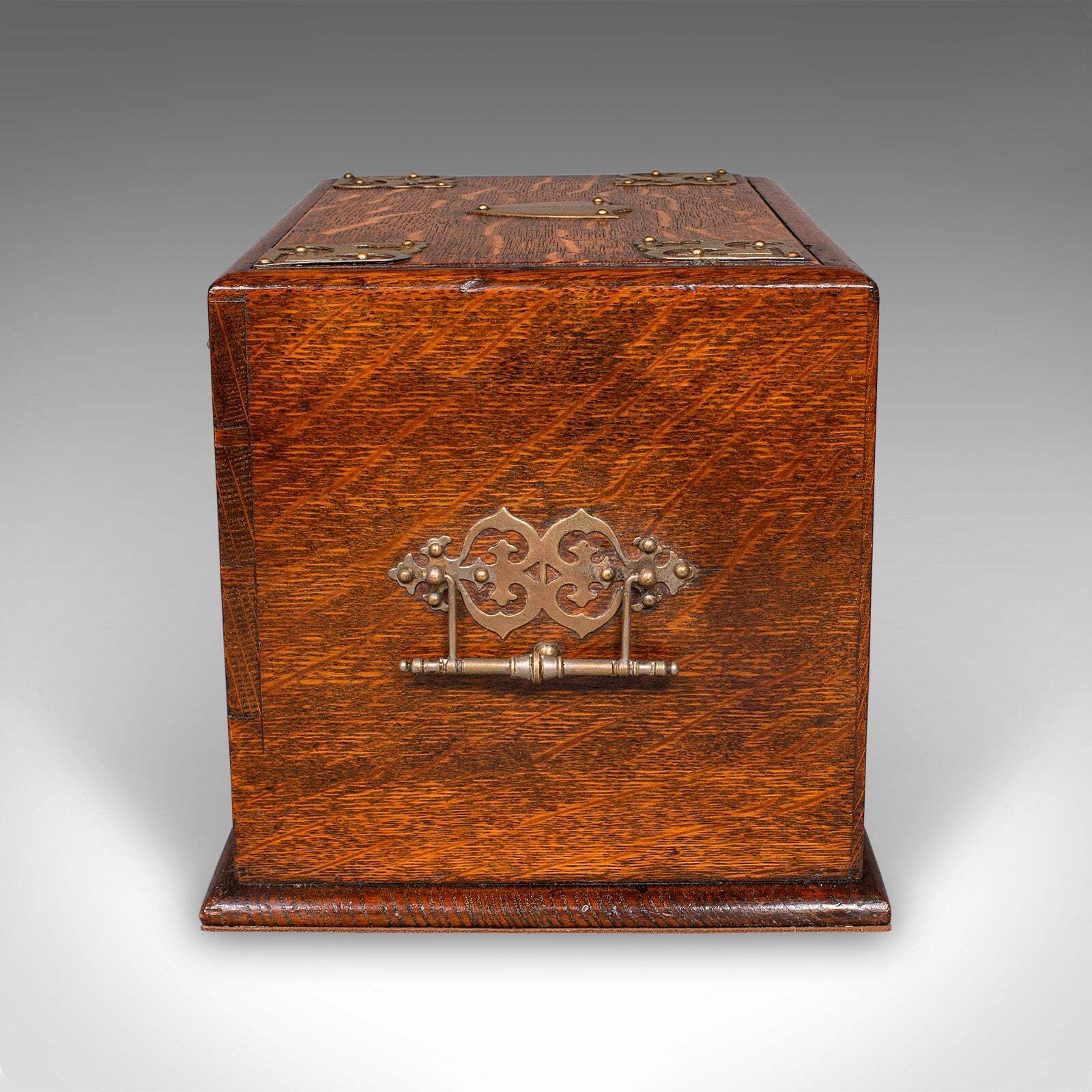 Antique Metamorphic Stationery Case, English Oak Rotating Writing Box, Edwardian photo vintage