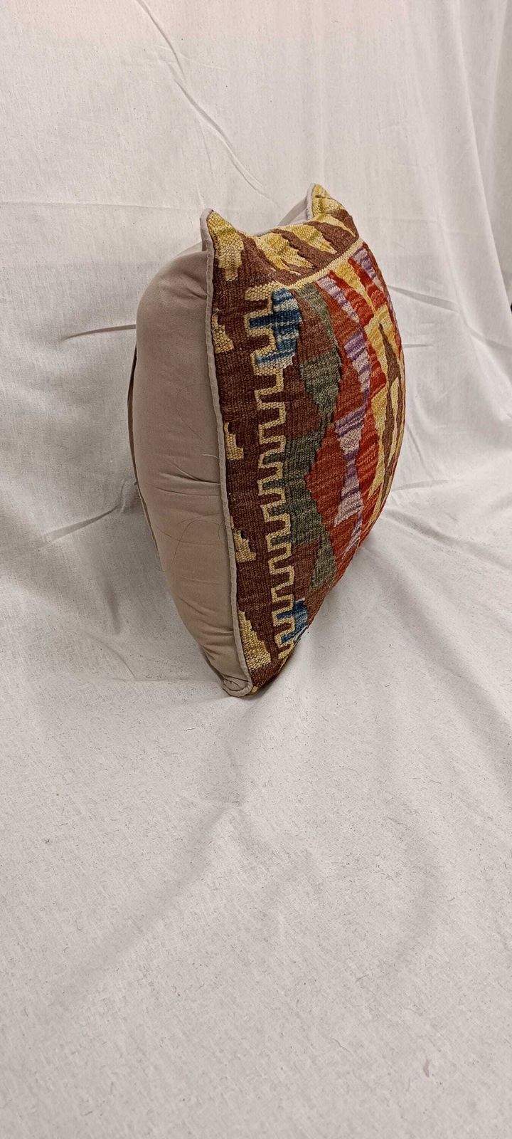 Multicoloured Cushion For Sofa, Handmade Kilim Pillow Cover, Scatter Cushion, Kilim Cushion, Couch Pillow, Decorative Throw Pillow 45x45 Cm photo 50.0