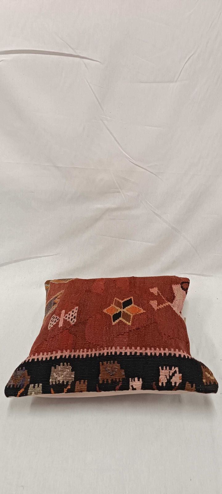 Traditional Turkish Kilim Cushion, 45x45 Cm Handmade Kilim Cushion, Vintage Kilim Pillow, Hand Knotted Pillow For Sofa, Couch Pillow photo buy